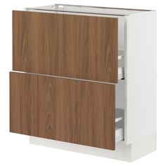 a white and brown cabinet with two doors