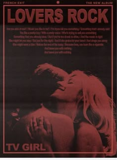 a movie poster for lovers rock with the title's image in red and black