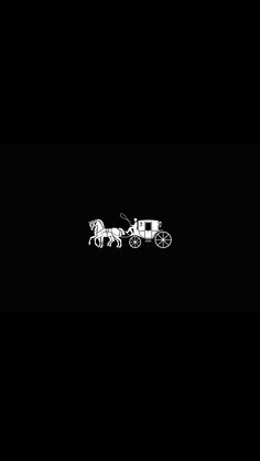 a horse drawn carriage on a black background