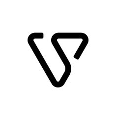 a black and white logo with the letter v