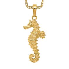 Seahorse Necklace, Seahorse Pendant, Fine Jewelry Gift, Chain Pendant, Polish Jewelry, Selling Jewelry, Necklace Chain, Solid Yellow, Chain Pendants