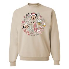 Monogrammed 'Disney Christmas' Crewneck Sweatshirt Disney Crewneck, United Monograms, Long Sleeve Baseball Tee, Matching Sets Outfit, Comfort Colors Sweatshirt, Christmas Crewneck, Top Makeup Products, Fall Denim, Long Sleeve Kids