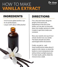 an info sheet describing how to make vanilla extract for hair and body care, with instructions