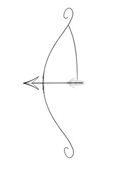 an arrow that is in the water with a long tail and two arrows on it