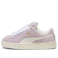 PUMA Suede XL Sneaker 'Pink White' 395205-08 Puma Sneakers Womens, Wishlist Shoes, Puma Cali Sport, Sports Mix, Fitness Fashion Outfits, Trendy Shoes Sneakers, Sneakers Puma, Puma Suede, Puma Sneakers