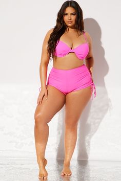 Available In Hot Pink. Mix And Match Bikini Bottom Pair with any style from our Maui Mix and Match Swim Collection to complete the look! Separate Bottom High Rise Shorts Ruched Side Final Sale Shell: 82% Nylon 18% Spandex Lining: 92% Polyester 8% Spandex Imported | Maui Mix And Match Ruched Side Short Bikini Bottom in Hot Pink size 2X by Fashion Nova Hot Pink Fashion, Leopard Fashion, High Rise Shorts, Mix N Match, In Hot, Mix And Match, Maui, Final Sale, Fashion Nova