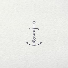 an anchor with the word love written in cursive writing on it's side