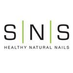 the logo for s n s healthy natural nails, which has been designed to look like it