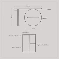 a drawing of a table with measurements for the top and bottom section, as well as an