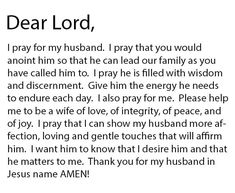 the poem dear lord, i pray for my husband