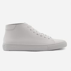 Hit the top. High-top sneakers are a favorite style of sneakerheads and the casual wearer alike, and the minimalist High Top Reid Sneakers in buttery, full-grain leather allow the distinct lines and contours of this classic style to stand out. Uncomplicated, clean and straightforward, these sneakers require little to no break-in period, and fit snugly without smothering your feet. Supported by a buoyant, shock-absorbing rubber sole, they’re cool enough to wear for a game of pick up and nice enough to pair with chinos or tailored trousers. This product is made from full-grain calfskin leather sourced from a Gold-Rated tannery based in Arzignano, Italy. Being the highest level of recognition awarded by the Leather Working Group, a Gold rating signifies the leather manufacturer meets the most Classic Mid-top Sneakers With Abzorb Midsole, Classic Lace-up High-top Sneakers With Abzorb Midsole, Classic High-top Sneakers With Abzorb Midsole And White Sole, Classic High-top Sneakers With Abzorb Midsole, Classic Mid-top Custom Sneakers With Contrast Sole, Classic Leather High-top Sneakers For Streetwear, Everyday High-top Sneakers With Stitched Sole, Modern High-top Sneakers With Gum Sole, High-top Sneakers With Stitched Sole For Everyday