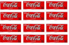 the coca - cola logo is shown in red and white, with many different colors