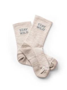 Feet-uring some of our most iconic designs, these mid-length socks will have you exploring the wild in comfort on every adventure. • Made for activity - outdoors, on a hike, at the gym, or at camp. • Moisture-wicking and venting to keep your feet dry. • Reinforced heel + toe. Seamless design helps prevent irritation. • 360-degree arch support for all-day comfort and performance. • 65% nylon, 28% polyester, 7% elastic This isn't your average outdoor gear... together we pick up one pound of trash Wild Camp, Carbon Offset, One Pound, Stay Wild, At The Gym, Design Help, Nature Lovers, Crew Socks, Outdoor Gear