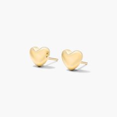 14K Yellow Gold Heart Stud Earrings Fine Jewelry Yellow Gold Heart Earrings, Classic Yellow Gold Earrings For Valentine's Day, 14k Yellow Gold Heart Earrings, Classic Yellow Gold Heart Earrings, Classic Everyday Heart Earrings In Yellow Gold, Yellow Gold Heart Cut Earrings, Gold Heart Stud Earrings, Gold Heart Earrings, Gold Heart Studs