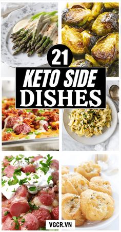 21 keto side dishes with text overlay