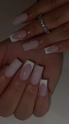 #repost#nailsfrench Spring Nails Dark, Nails Dark, Nagel Tips, Colored Acrylic Nails, Basic Nails, Classy Acrylic Nails, Short Square Acrylic Nails