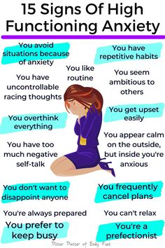 Some individuals experience an extreme amount of anxiety. But the person is able to function normally in life. The symptoms of anxiety are hidden from the rest of the world, but inside the individual is crippled with anxious thoughts. Click now to read about 15 signs you may be suffering with high functioning anxiety. Anxiously Attached Signs, High Functioning Aniextyroid, Feeling Dizzy, Mental Health Facts, High Functioning, Health Activities, Negative Self Talk, Coping Strategies, Mental And Emotional Health