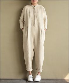 Loose Style Cotton Linen Jumpsuit Women linen Dresses Long Sleeve Material: cotton linen Size:we custom made any size.Here is the size chart for your kind conference: Size: S :chest:98cm length:130cm sleeve:34cm M:chest:102cm length:130cm sleeve:35cm L :chest:106cm length:130cm sleeve:36cm XL :chest:110cm length:130cm sleeve:37cm Loose Overalls, Work Overalls, Overalls Plus Size, Cheap Jumpsuits, Pocket Jumpsuit, Colorful Jumpsuit, Linen Dress Women, Long Linen Dress, Linen Romper