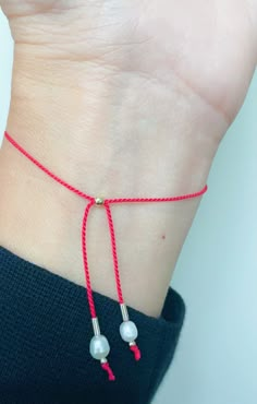 Bracelet With Pearls, Red String Of Fate, Autumn Bracelet, Silk Bracelet, Indie Jewelry, Red String Bracelet, Pearl Accessories, Turquoise Bead Bracelet, Jewelry Knots