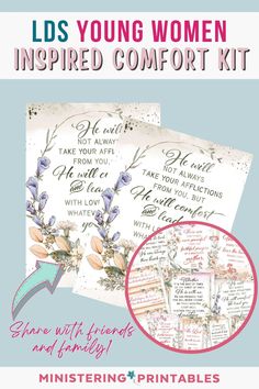 the printables for this project include flowers and bible verses