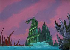 an image of a cartoon scene with monsters in the water