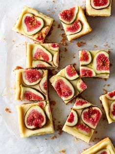 pieces of cake that have been cut into squares