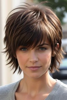 29+ Short Shag Haircuts 16 Short Shag Fine Hair Over 50, Short And Shaggy Hairstyles, Short Shags On Women, Razored Shag Haircut, Short Shag Hairstyle Women, Short Shag Hairstyles Over 50, Modern Shag Haircuts Short, Short Shag With Bangs Layered Cuts