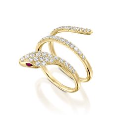 Yellow Gold Snake Diamond ring, Pave diamond snake ring, 18k gold ring, ruby and diamonds The ring is made up of links that allow finger movement RING DETAILS: Ring materials: 💎 18k gold ( white/ yellow/ rose) or 14k gold ( white/ yellow/ rose) 💎 Total weight: 5.05g 💎 Diamonds: 49 round White diamonds 0.73ct 💎 DIAMOND COLOR: H 💎 DIAMOND CLARITY: VS Gemstone: 2 round red ruby 0.03 ct 💎 Like to have any other stones metal combination or ring size, please contact us we welcome custom orders. Amethyst Jewelry Ring, Large Engagement Rings, Snake Ring Gold, Serpent Ring, Ring Ruby, Snake Ring, 18k Gold Ring, Amethyst Jewelry, Gold Snake