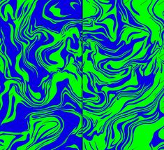 a green and purple background with wavy lines