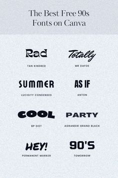 Fonts Design Vintage Fonts Canva, 1999 Font, 90s Typography, 90s Font, Formal Invitations, Canva Tips, Typography Alphabet, Rap Aesthetic