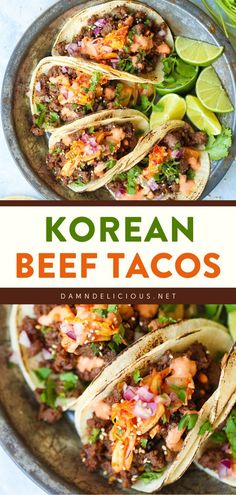 KOREAN BEEF TACOS, weeknight dinner recipes, family dinner ideas for tonight Korean Beef Tacos, Sriracha Mayo, Taco Pasta, Beef Tacos, Taco Pizza, Taco Dip, Korean Beef, Ground Beef Recipes For Dinner, Tacos Beef