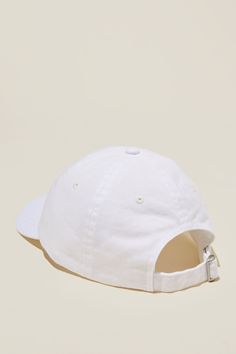 It Doesn't Get More Now Than The Strap Back Dad Hat. It Boasts A '90S Inspired Fit, Multiple Colours And The Kind Of Detailing That Allows You To Team It With Any Outfit.Cotton On Men - Dad Hat - White/Saint EtienneCotton On | Men | Accessories | Hats & BeaniesCotton On | Men | Accessories | Hats & BeaniesCotton On | Men | Accessories | Hats & Beanies Casual White Baseball Cap For Baseball Season, Casual Hats With Cotton Sweatband For Sports Events, Sporty White Cotton Dad Hat, Casual Dad Hat With Curved Brim For Sports Events, White Sporty Baseball Cap, Sporty White Six-panel Dad Hat, Sporty White Dad Hat For Streetwear, Everyday White Six-panel Baseball Cap, White Casual Six-panel Baseball Cap