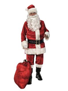 Adult Deluxe Velvet Santa Costume - costumes.com Mens Christmas Costumes, Beard Hat, Suit Man, Santa Claus Costume, Santa Suit, Santa Costume, Dinosaur Costume, Holiday Attire, Santa Suits