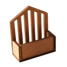 a wooden pen holder on a white background