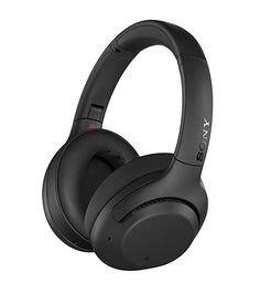 the sony headphones are black and have bluetooths on it's ears