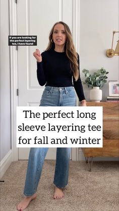 How to wear skinny jeans without feeling outdated (PART 1)…CAN WE DO IT??? Yes, I think we can!! The key to wear less trendy items is to… | Instagram Layering Long Sleeve Shirts Outfit, White Long Sleeve Layered Outfit, Long Sleeve Layered Outfit, Long Sleeve Layering Tee Outfit, Fall Fashion Trends Casual, Long Sleeve Shirt Outfits, Long Sleeve Layering, Jeans Outfit Fall