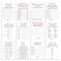 Born In 1954 70th Birthday Party Games Bundle For Women by LittleSizzle Birthday Scattergories, Fun Birthday Games, 30th Birthday Party Games, 21st Birthday Party Games, 40th Birthday Party Games, 50th Birthday Games, Girls Birthday Party Games, 50th Birthday Party Games, 75th Birthday Parties