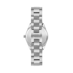 This timeless and luxurious contemporary women's watch is the perfect addition to your wardrobe! This elevated designer watch features a high-quality stainless steel case and a scratch-resistant crystal glass. With a minimalistic and sophisticated design, this watch is sure to make a statement. The chronograph movement ensures accurate timekeeping. This watch is perfect for any occasion and is sure to add a touch of luxury to your look! Details: Polished Stainless Steel 36MM Case 18x16MM Strap B Luxury Metal Watches With Diamond Hour Markers, Classic Diamond Watch With Metal Round Dial, Classic Stainless Steel Watches, Classic Metal Diamond Watch With Round Dial, Stainless Steel Diamond Watch With Metal Dial, Classic Stainless Steel Watch, Analog Stainless Steel Diamond Watch, Classic Stainless Steel Watch With Steel Clasp, Analog Stainless Steel Diamond Watch With Round Dial