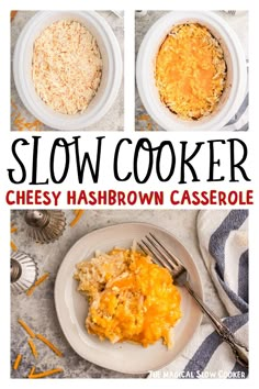 this slow cooker cheesy hashbrown casserole is an easy and delicious meal