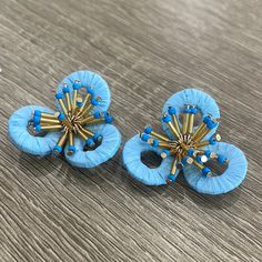 These flower studs are the perfect addition to any outfit for the perfect pop of color. Comes in 2 colors. Blue Spring Earrings For Pierced Ears, Handmade Chic Flower Earrings, Blue Spring Earrings, Light Blue Flower Earrings For Spring, Blue Flower Earrings For Spring Parties, Blue Flower Earrings For Spring, Trendy Blue Flower Earrings, Trendy Blue Earrings For Spring, Spring Blue Flower Earrings