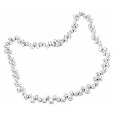 Tiffany & Co. Bubbles Platinum 10ct Diamond Necklace  This necklace comes with Tiffany & Co box.   Metal: Platinum Measurements:  Length: 15" Weight: 74.9 grams Width:  9mm Stones: 108 round brilliant cut diamonds VS1 clarity, G color total weight is approximately 10ct. Hallmarks: Tiffany & Co PT950 2002 T3432ooled  Please reference the dimensions in the description for the best approximate dimensions. Platinum Diamond Cut Round Bridal Necklace, Round Platinum Bridal Necklace With Diamond Cut, Platinum Bridal Necklace With Diamond Cut, Silver Platinum Bridal Necklace With Single Cut Diamonds, Silver Bridal Necklace With Single Cut Diamonds In Platinum, Platinum Bridal Necklace With Diamond Accents, Formal Round Platinum Bridal Necklace, Formal Diamond White Diamond Necklace With Sparkling Stones, Formal Diamond White Necklace With Sparkling Stones