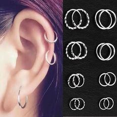 Silver Piercings With Matching Earrings, Hypoallergenic Silver Round Piercings, Silver Round Cartilage Earrings For Anniversary, Women Mullet, Beauty Forever, Ear Earrings, Silver Ear Cuff, Safe Cleaning Products, Modern Mom