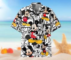 Mickey Hawaiian, Disney's Palm Tree Mickey For A Fun-filled Hawaiian Fun Mickey Mouse Shirt For Disney Trips, Casual Black Shirt For Disney Trips, White Mickey Mouse Shirt For Disney Trips, Mickey Mouse Shirt For Disney Fan Events In Summer, Summer Cartoon Print Shirt For Disney Fan Events, White Disney Shirt For Summer, White Summer Top For Disney Trips, Playful Summer Tops With Mickey Mouse, Playful Mickey Mouse Tops For Summer