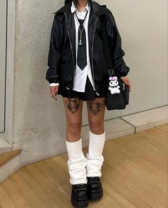 Kcon Outfit Idea, Looks Hip Hop, New Rock, Tokyo Fashion, Grunge Punk, 가을 패션, Edgy Outfits