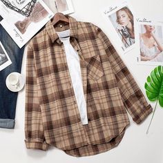 Plaid Shirts Women, Blouses Long Sleeve, Plaid Shirt Women, Check Tops, Straight Clothes, Plaid Shirts, Womens Blouses, Long Sleeve Plaid Shirt, Shirts Women