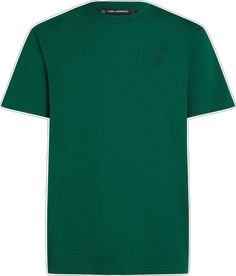 Casual Green T-shirt With Logo, Relaxed Fit Green Top With Embroidered Logo, Green Relaxed Fit Top With Embroidered Logo, Green Cotton T-shirt With Logo Print, Green Cotton Tops With Logo Detail, Casual Green Tops With Embroidered Logo, Green Cotton T-shirt With Logo, Casual Green T-shirt With Embroidered Logo, Basic Green T-shirt With Logo Print