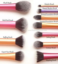 Different Types Of Makeup, Types Of Makeup Brushes, Mascara Hacks, Brush Guide, Types Of Makeup, Real Techniques