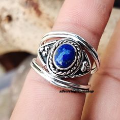 WELCOME : SILVERRINGSTORESHOP Blue Lapis Lazuli Ring, 925 Sterling Silver Ring, Thumb Ring, Fidget Ring, Boho Ring, Women Ring, Handmade Ring, Stone Ring, Gift For Her, 925 Sterling Silver Spinner Ring ( Metal Stamp : 925 ) Metal Stamp : 925 Ring Size : All sizes are available Half sizes are also available. This Beautiful Jewelry will make you the center of attraction wherever you go. Wear it on any occasion. You are assured of flawless appearance. Stamped 925 Toe Rings For Jewelry Making, Adjustable Silver Sapphire Open Ring, Handmade Adjustable Sapphire Ring In Sterling Silver, Spiritual Stamped 925 Silver Toe Ring, Spiritual Stamped 925 Toe Ring, Lapis Lazuli Ring, Blue Lapis Lazuli, Fidget Rings, Meditation Rings