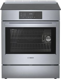 an oven with the door open and it's light on in front of white background