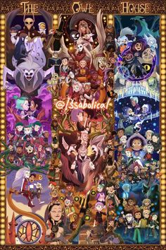 an animated poster with many different characters